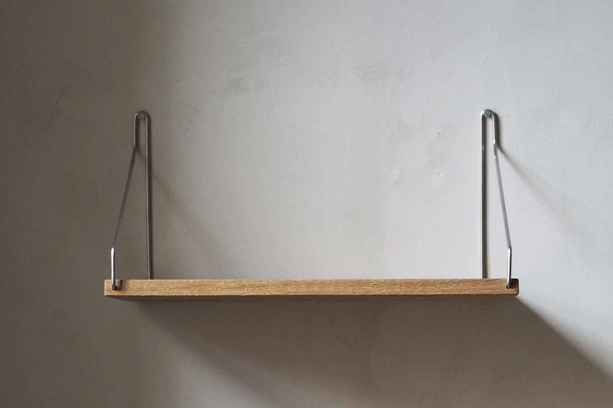 Single Shelf | D27 W40 | Natural Oak / Stainless Steel