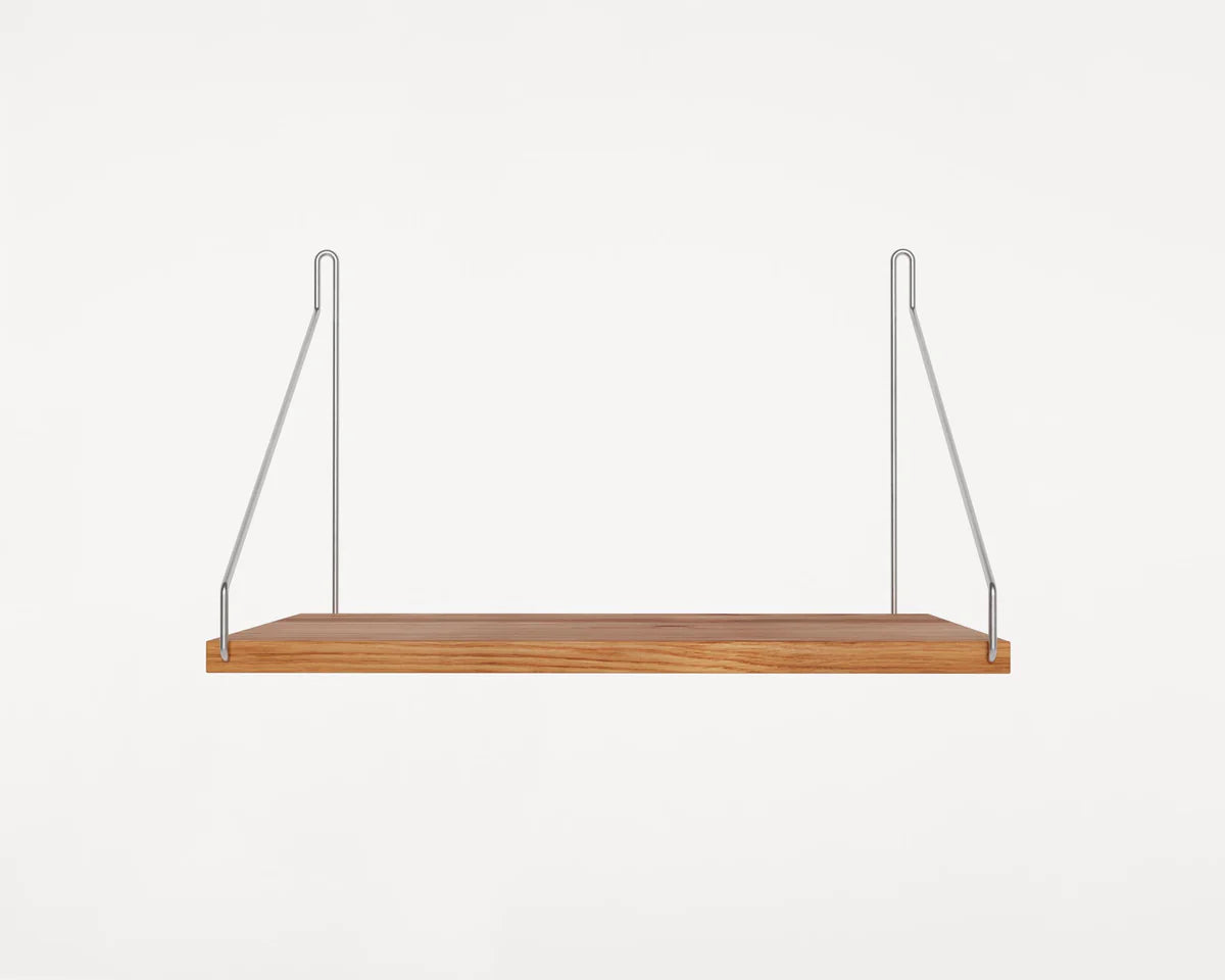 Single Shelf | D27 W40 | Natural Oak / Stainless Steel