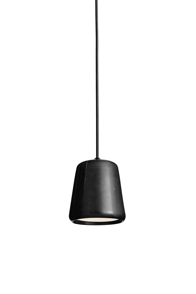 Material Pendant - Black Marble w. Black Fitting