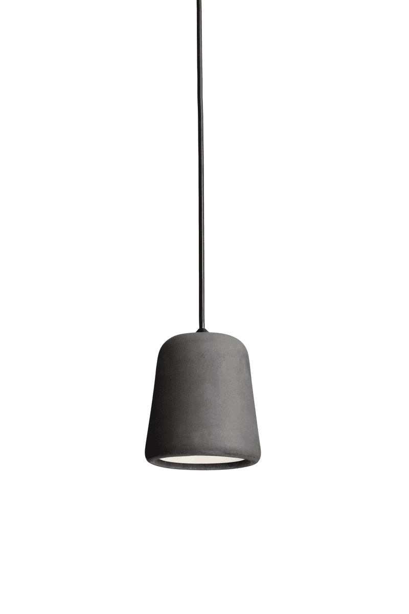 Material Pendant - Dark Grey Concrete w. Black Fitting