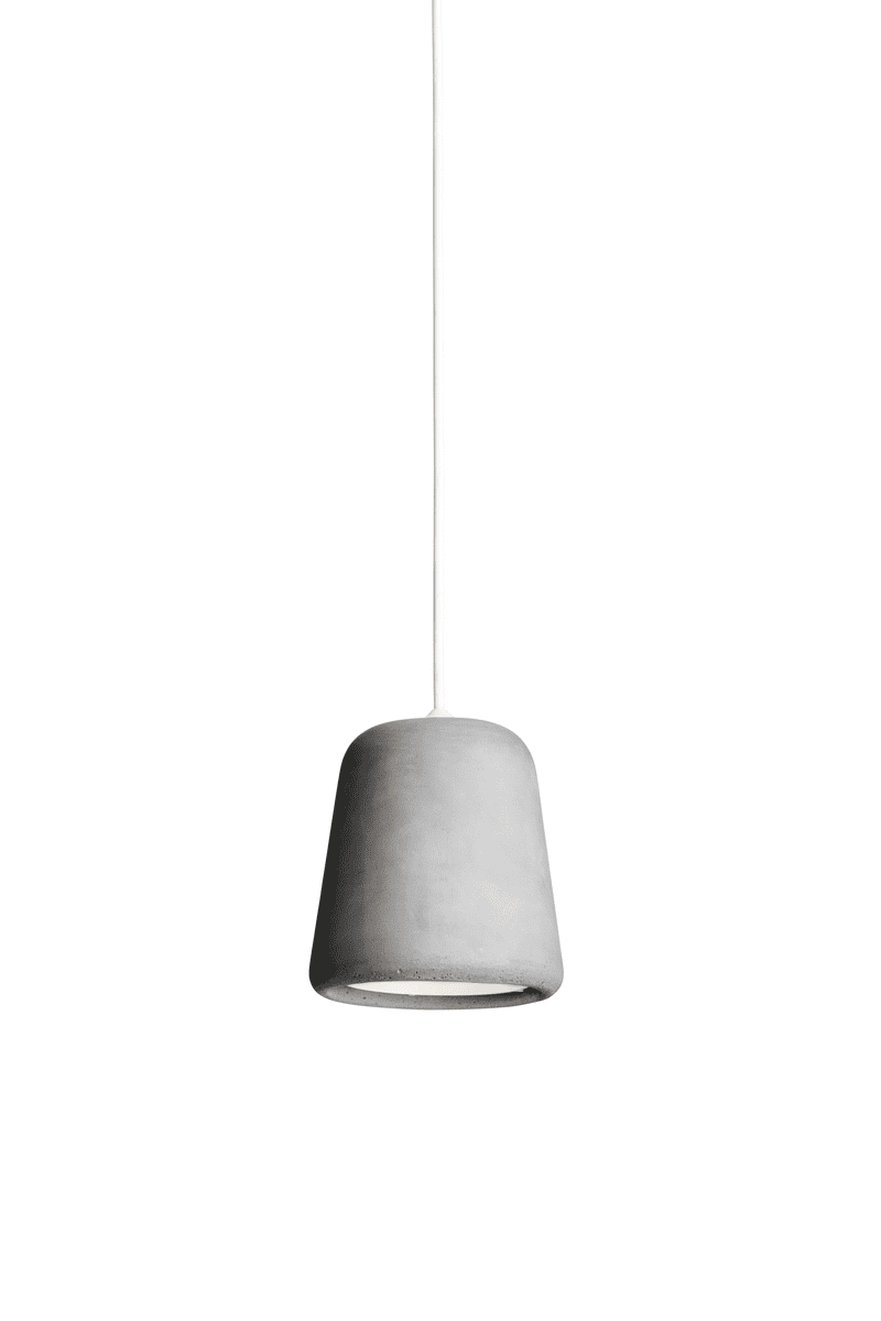 Material Pendant - Light Grey Concrete w. White Fitting