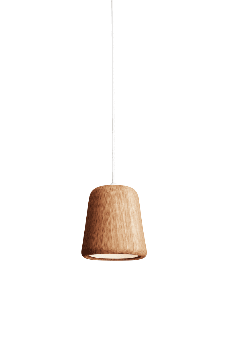 Material Pendant - Natural Oak w. White Fitting