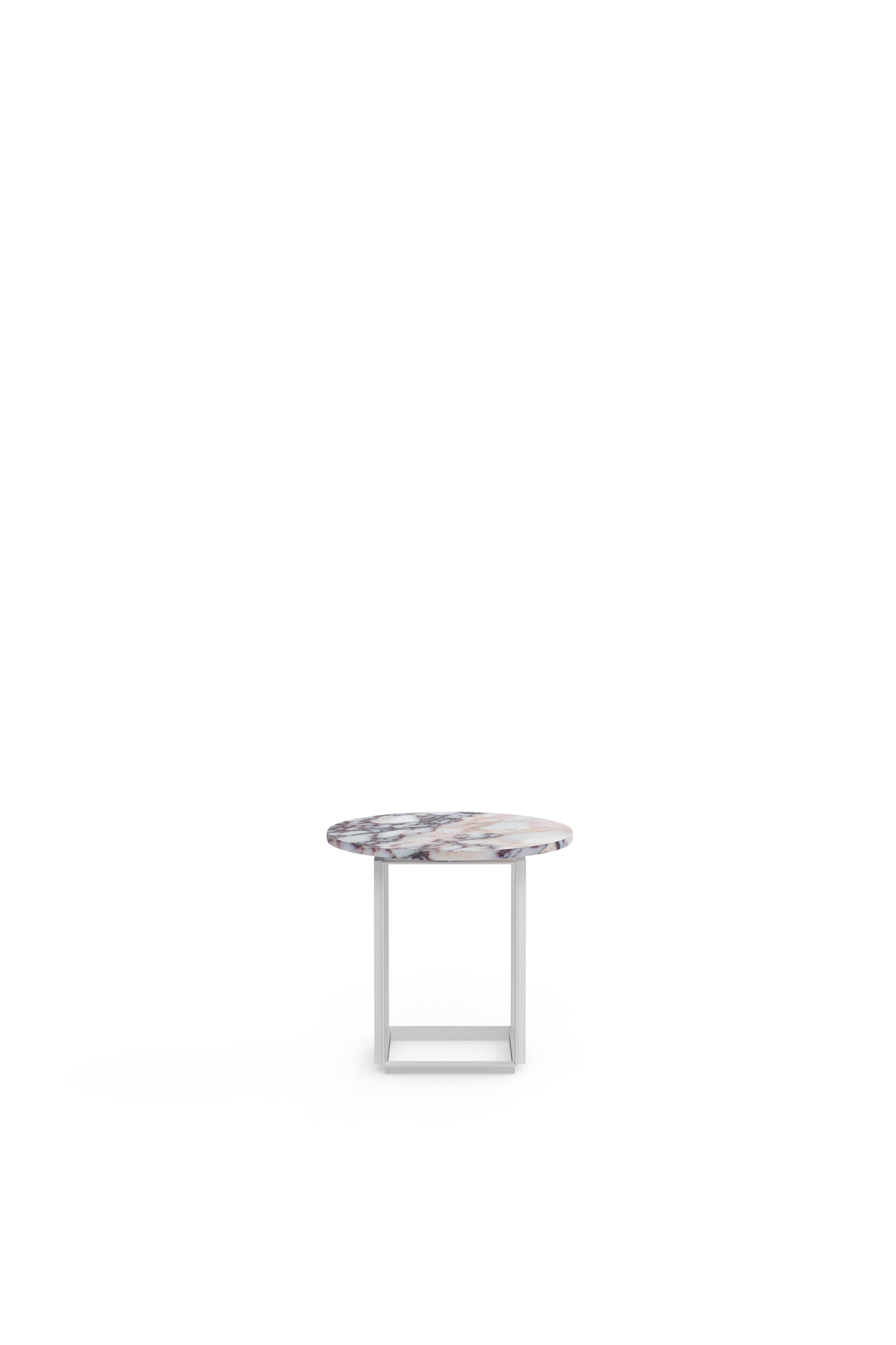 Florence Side Table - White Viola Marble