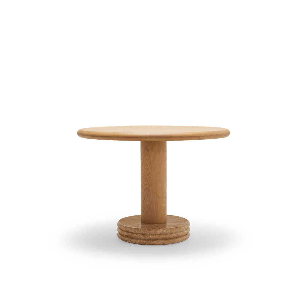 Bistro 105 Dining Table - Oak & Travertine