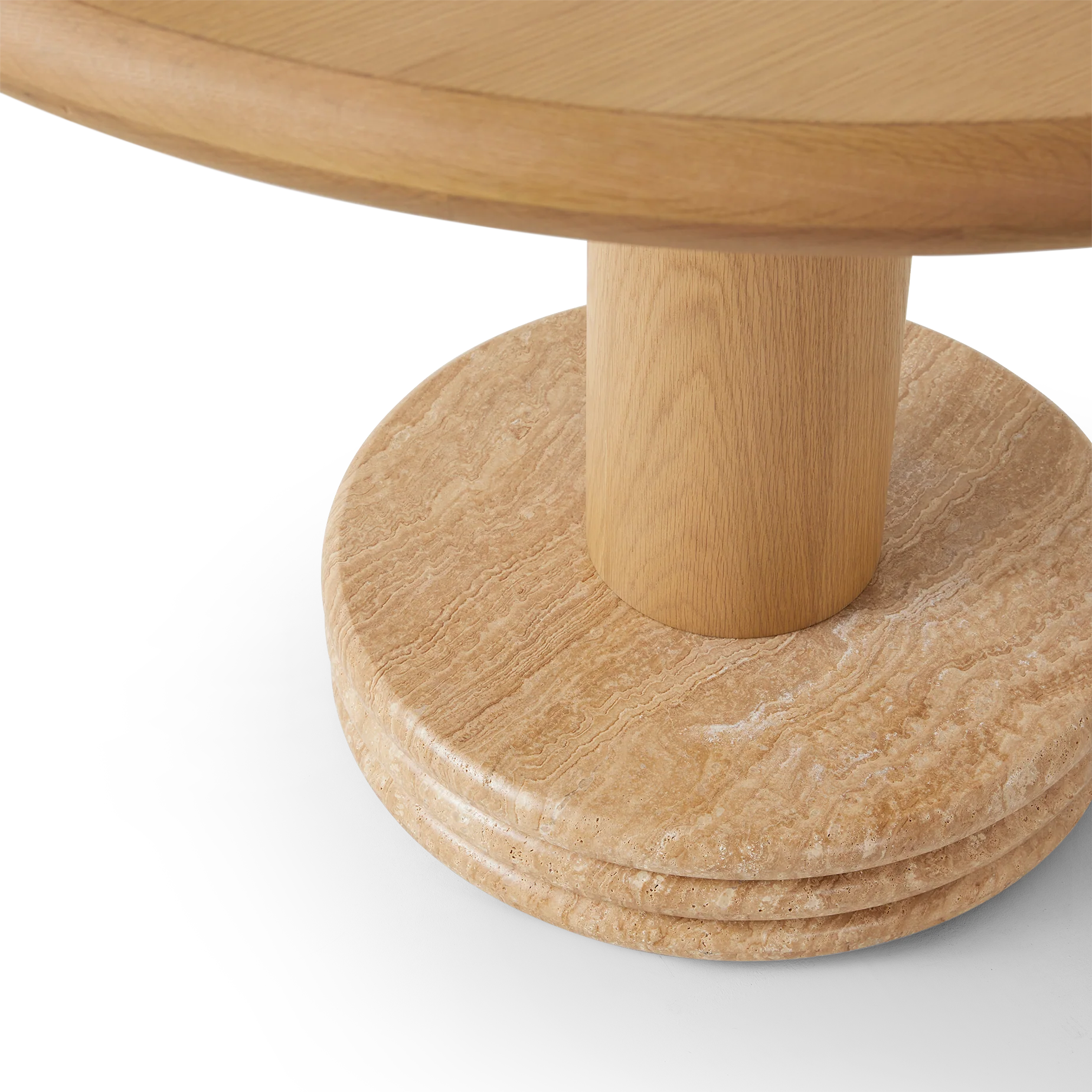 Bistro 105 Dining Table - Oak & Travertine